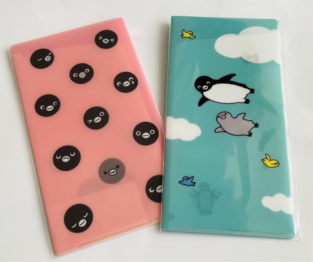 Suicaペンギン　3ポケットクリアファイル　2柄セット Suicaのペンギン 3ポケットA4クリアファイル（泳ぐ）:TRAINIART